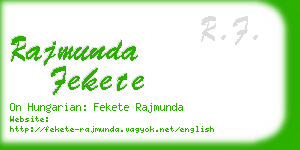 rajmunda fekete business card